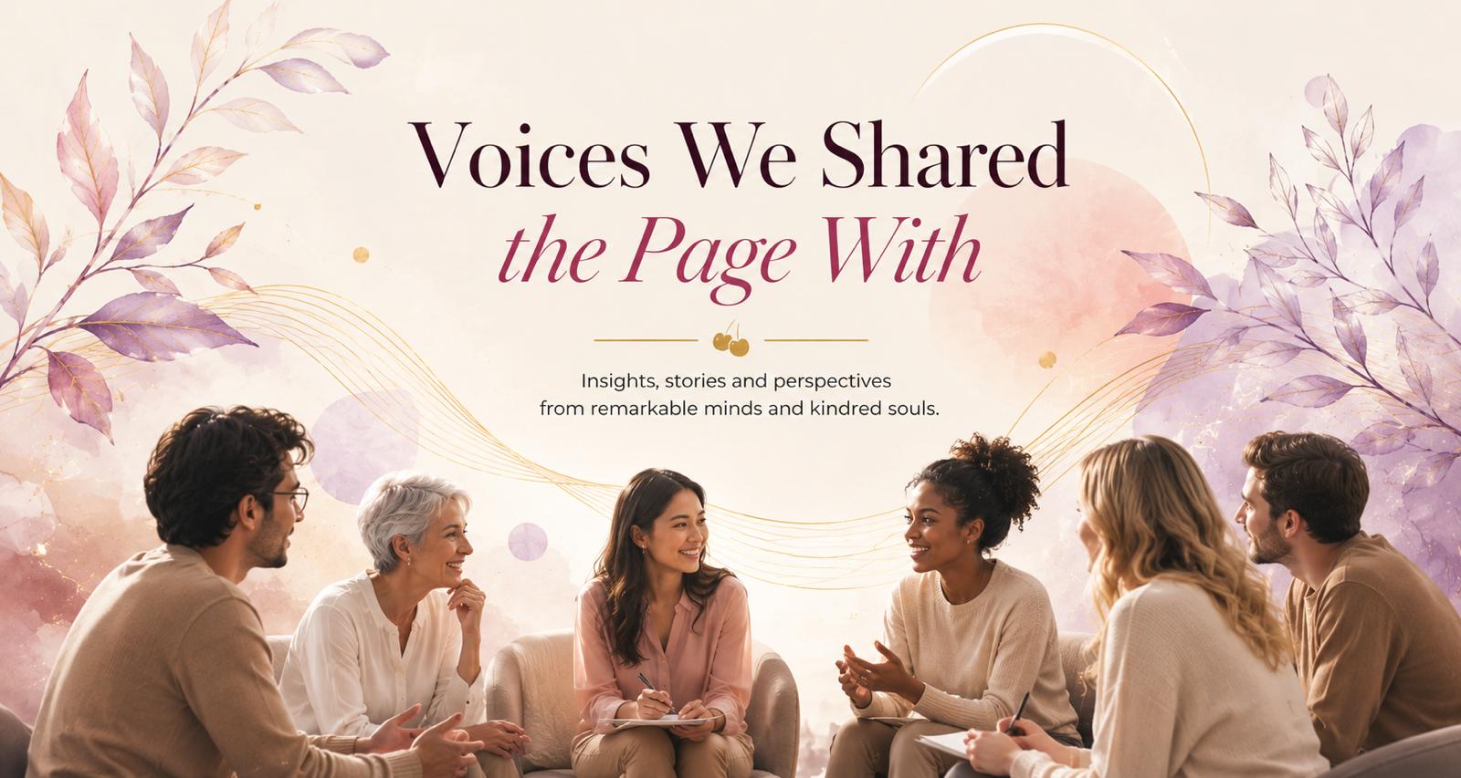 Voices we shared the page with, insights, stories and perspectives from remarkable minds and kindred souls